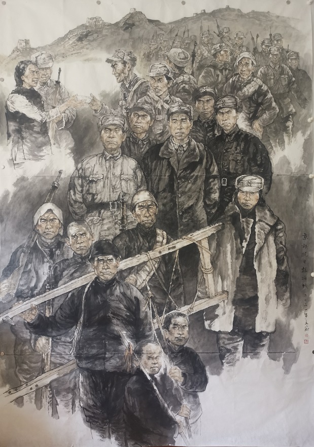 6 王宓 京郊抗日根据地 国画 240cmX170cm